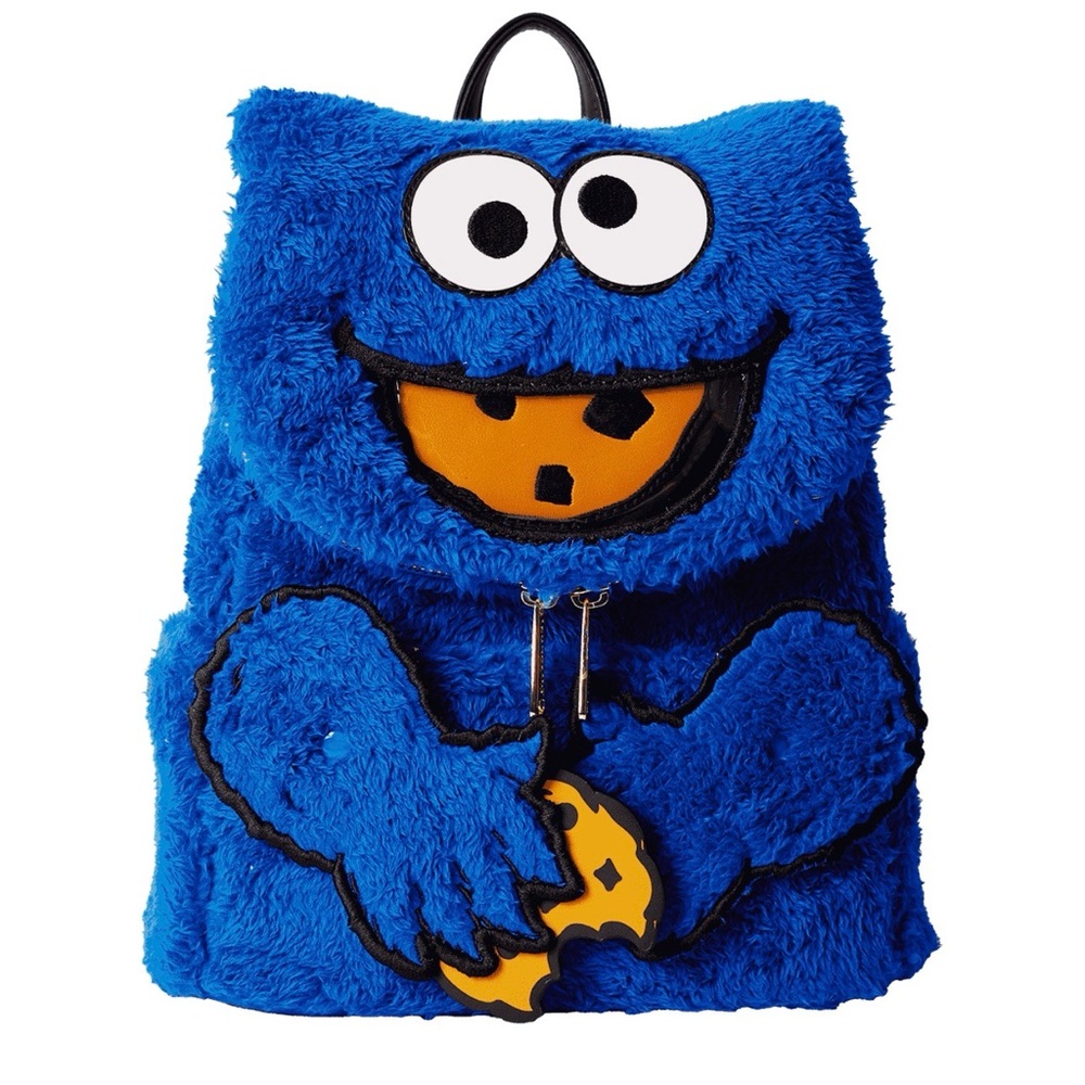 NWT Loungefly Sesame Street Cookie Monster Cosplay Mini Backpack W/Coin Bag
